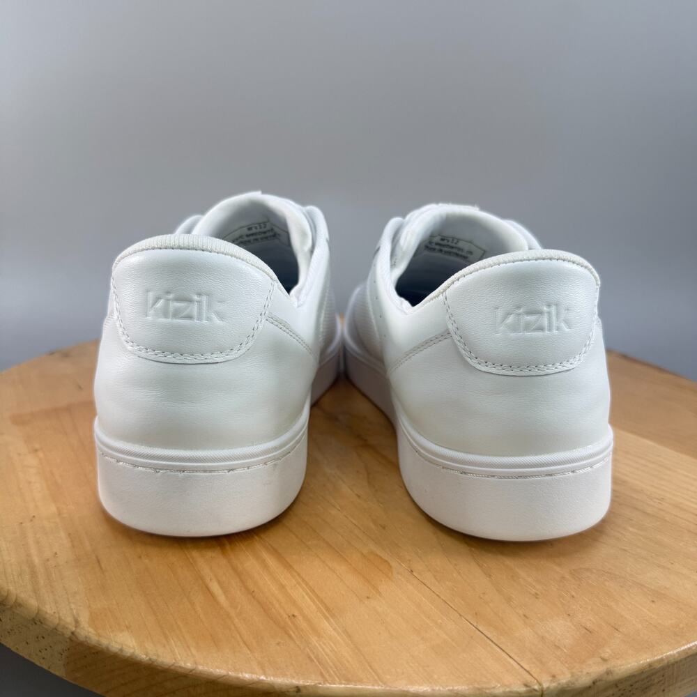 Kizik Oslo Sneakers Men's Size 12 Optic White Leather Mesh‎ Hands Free Shoes NEW - Picture 4 of 8